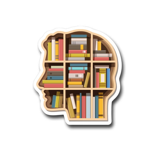 Book Brain Bookshelves Vinyl Sticker