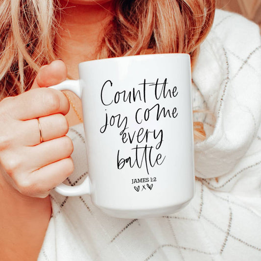 Count the joy mug, coffee mug, Christian mug, encouragement