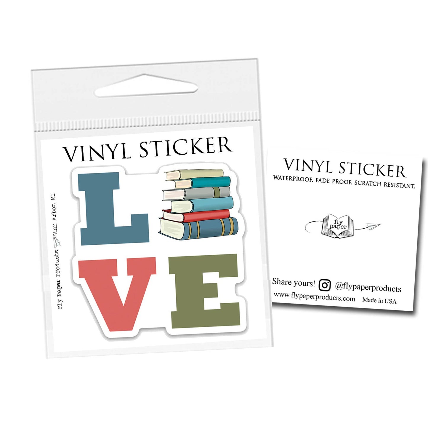LOVE Books Vinyl Sticker