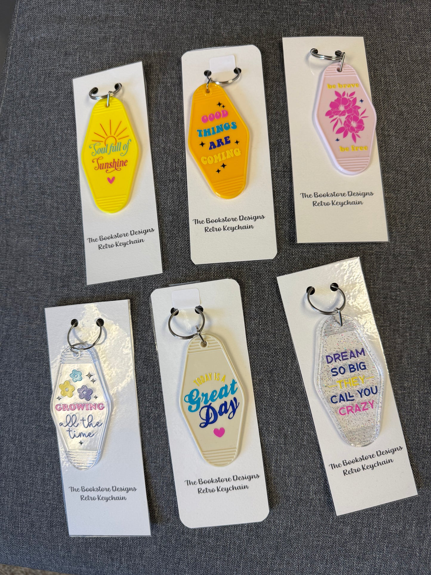 Retro Keychain by The Bookstore Designs