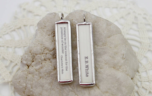 Charlotte's Web Wonder Book Quote Soldered Charm Necklace