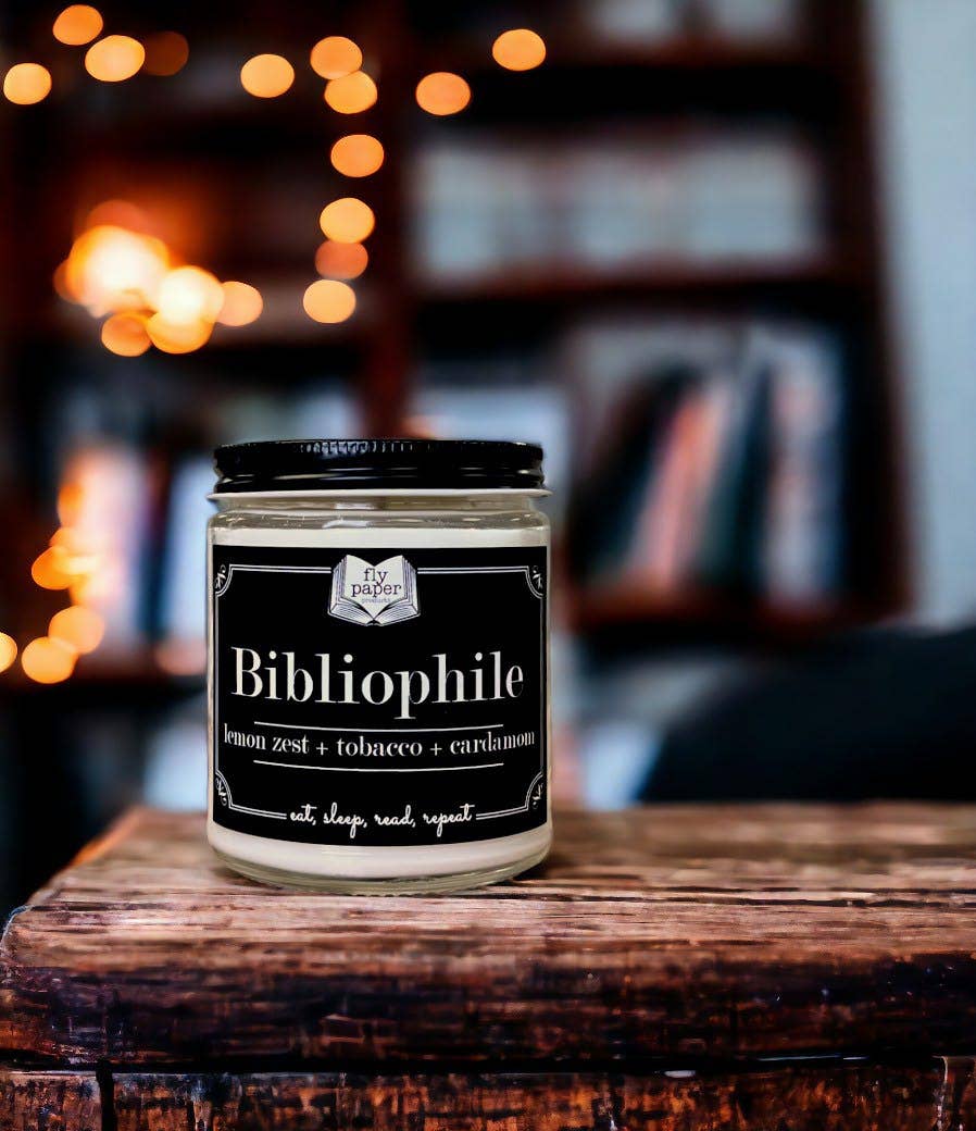 Bibliophile 9oz Hand Crafted Literary Glass Soy Candle