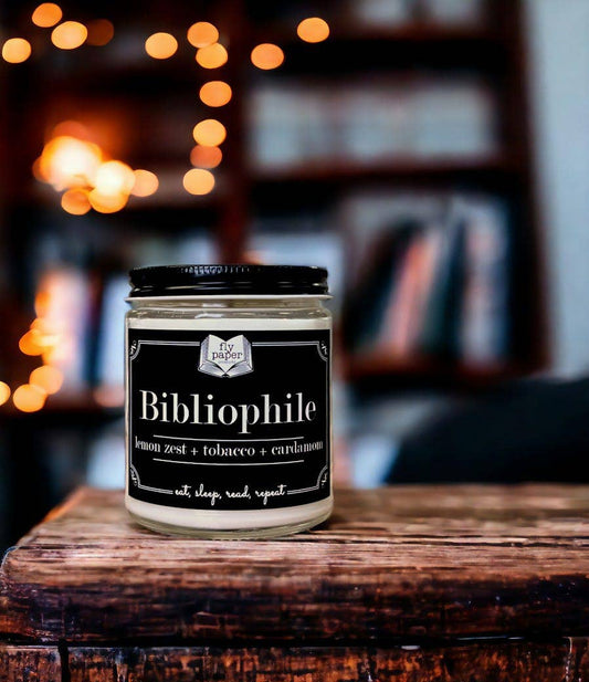 Bibliophile 9oz Hand Crafted Literary Glass Soy Candle