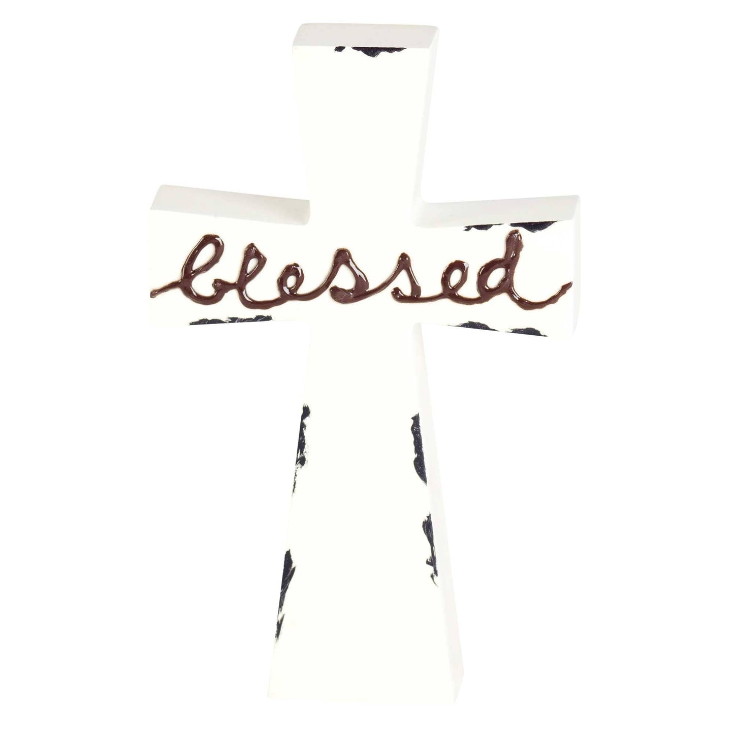 Tabletop Cross Blessed Enamel-look 7h