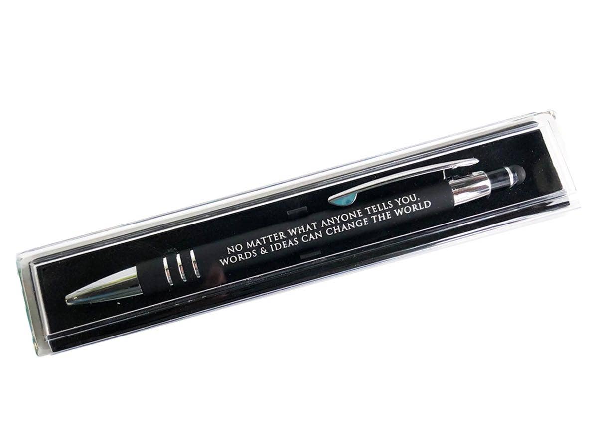 Words and Ideas Aspiring Writer Black Stylus Pen