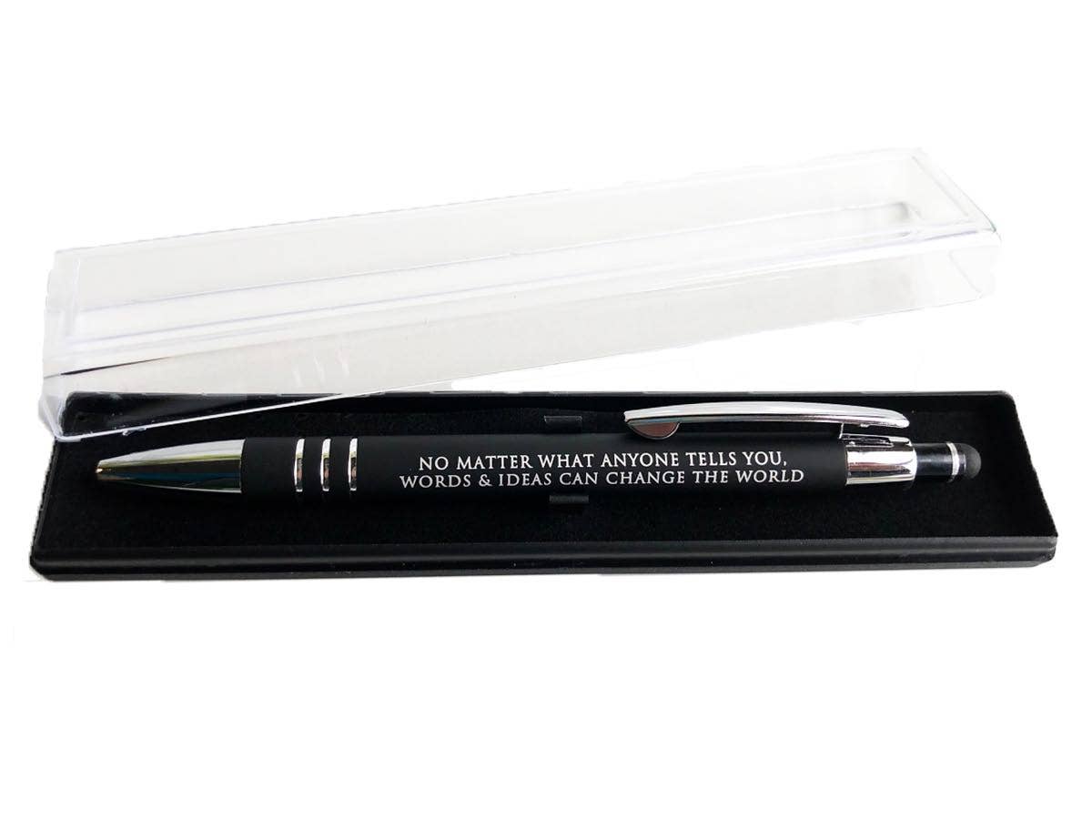 Words and Ideas Aspiring Writer Black Stylus Pen