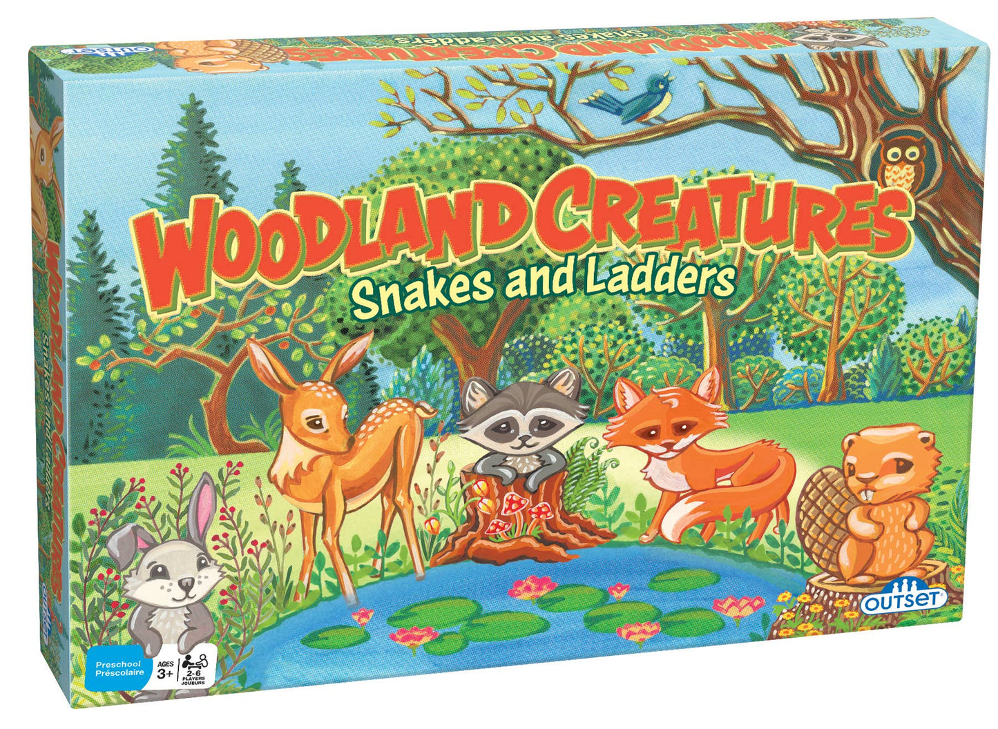 Woodland Creatures Snakes and Ladders Board Game for Ages 3+