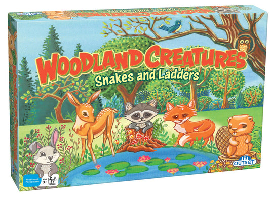 Woodland Creatures Snakes and Ladders Board Game for Ages 3+
