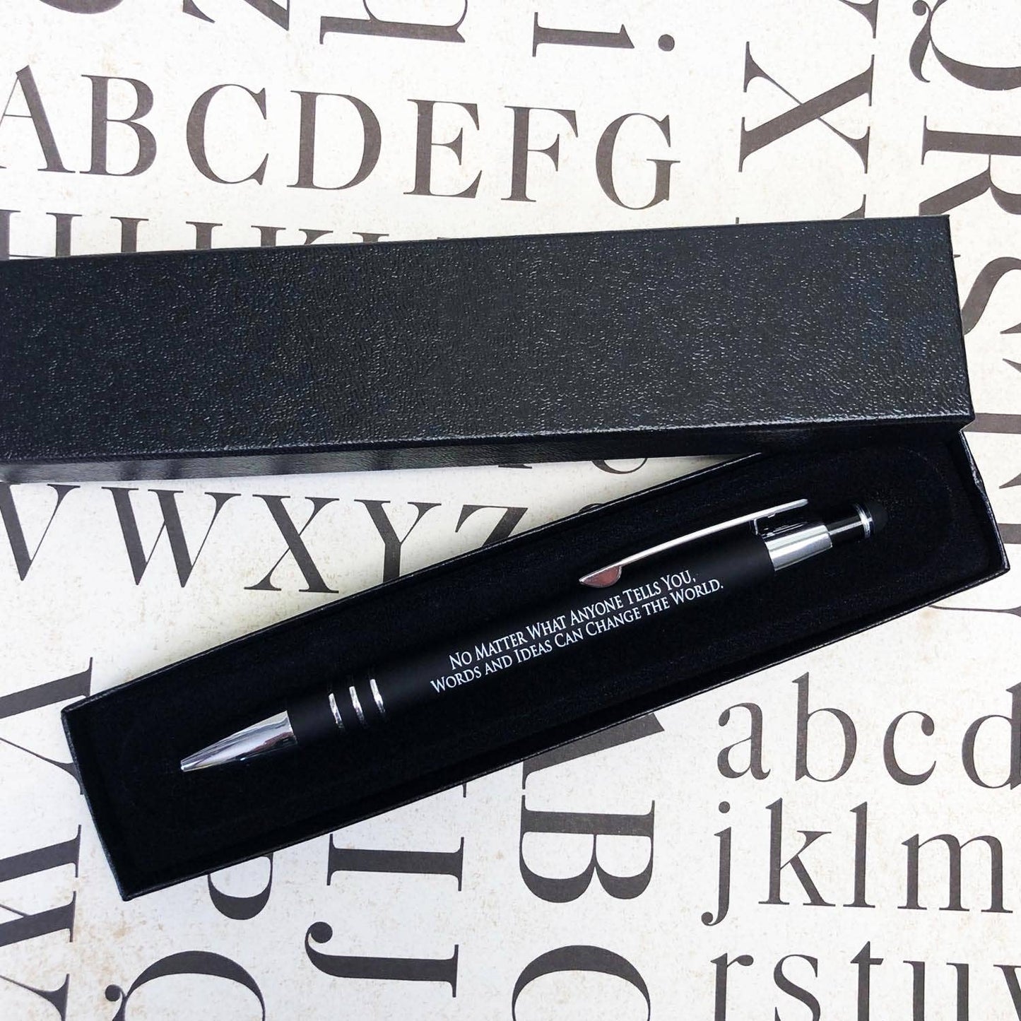 Words and Ideas Aspiring Writer Black Stylus Pen