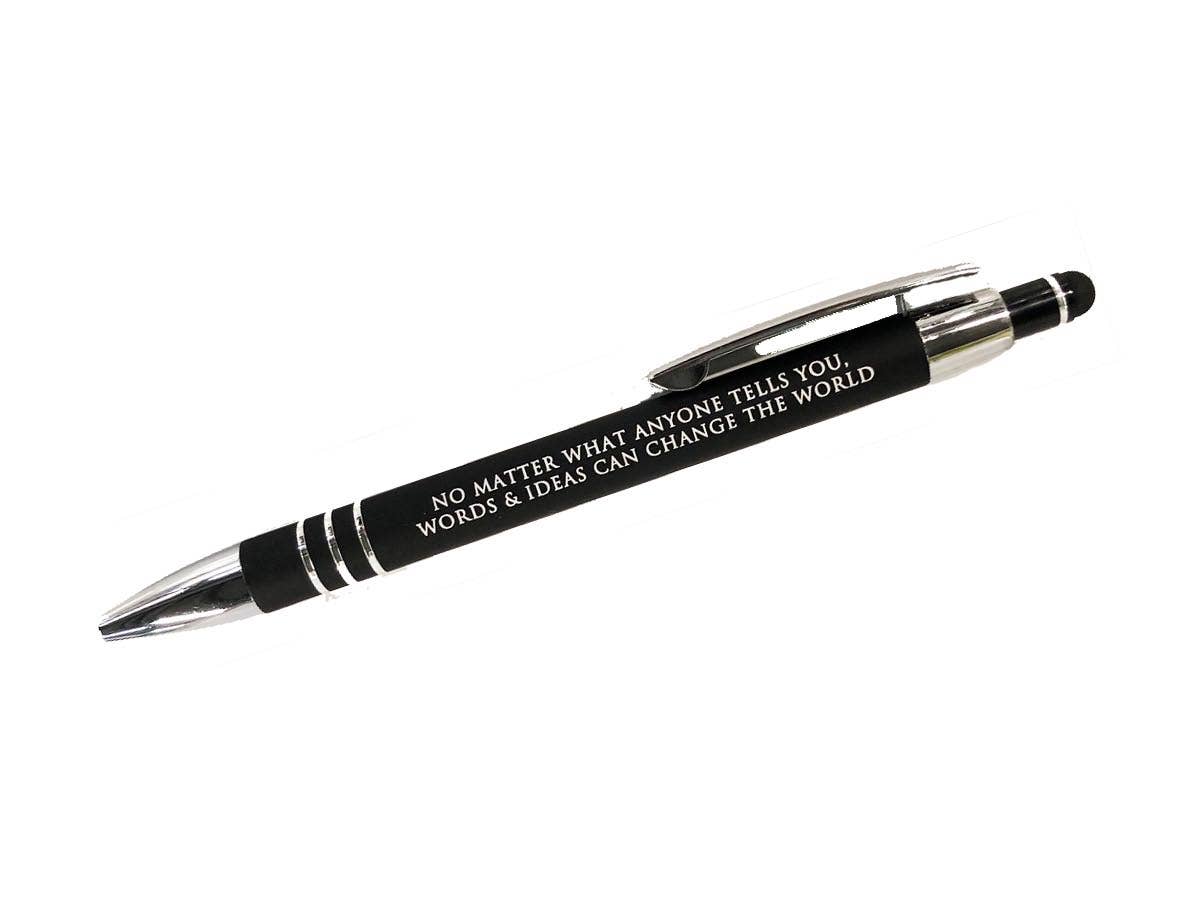Words and Ideas Aspiring Writer Black Stylus Pen