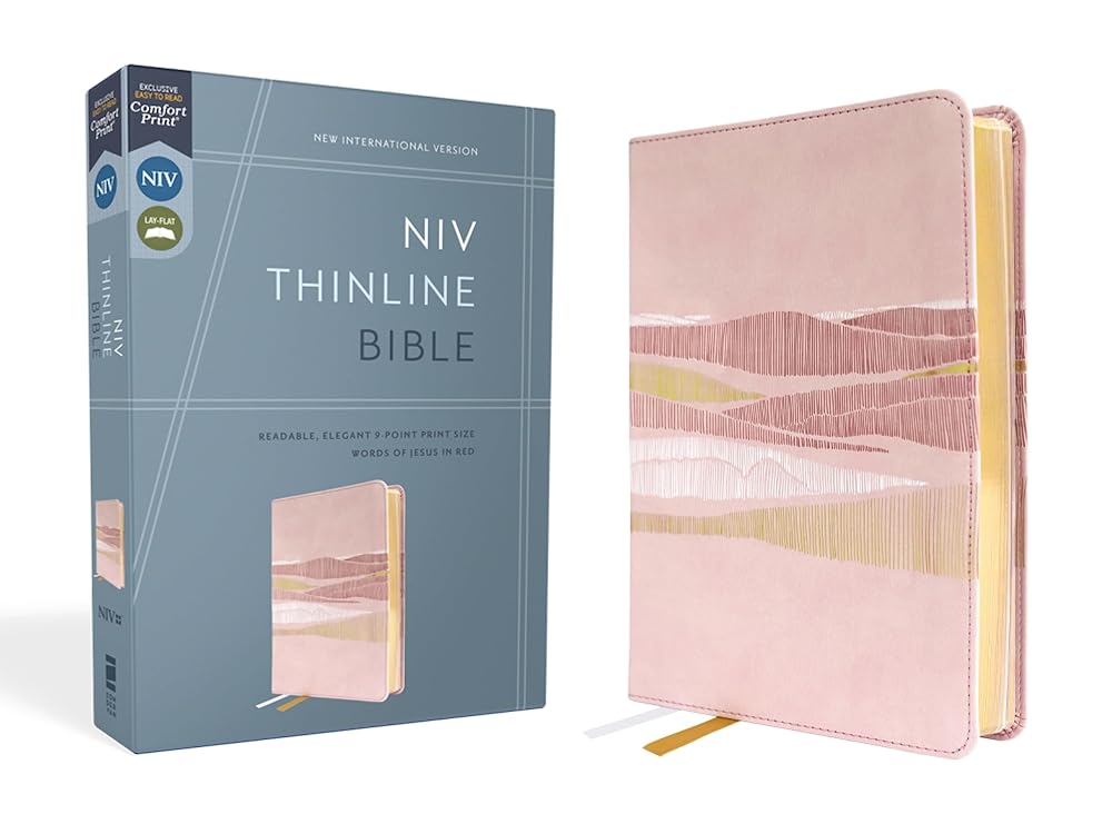 NIV, Thinline Bible, Leathersoft, Pink, Red Letter, Comfort Print cover image