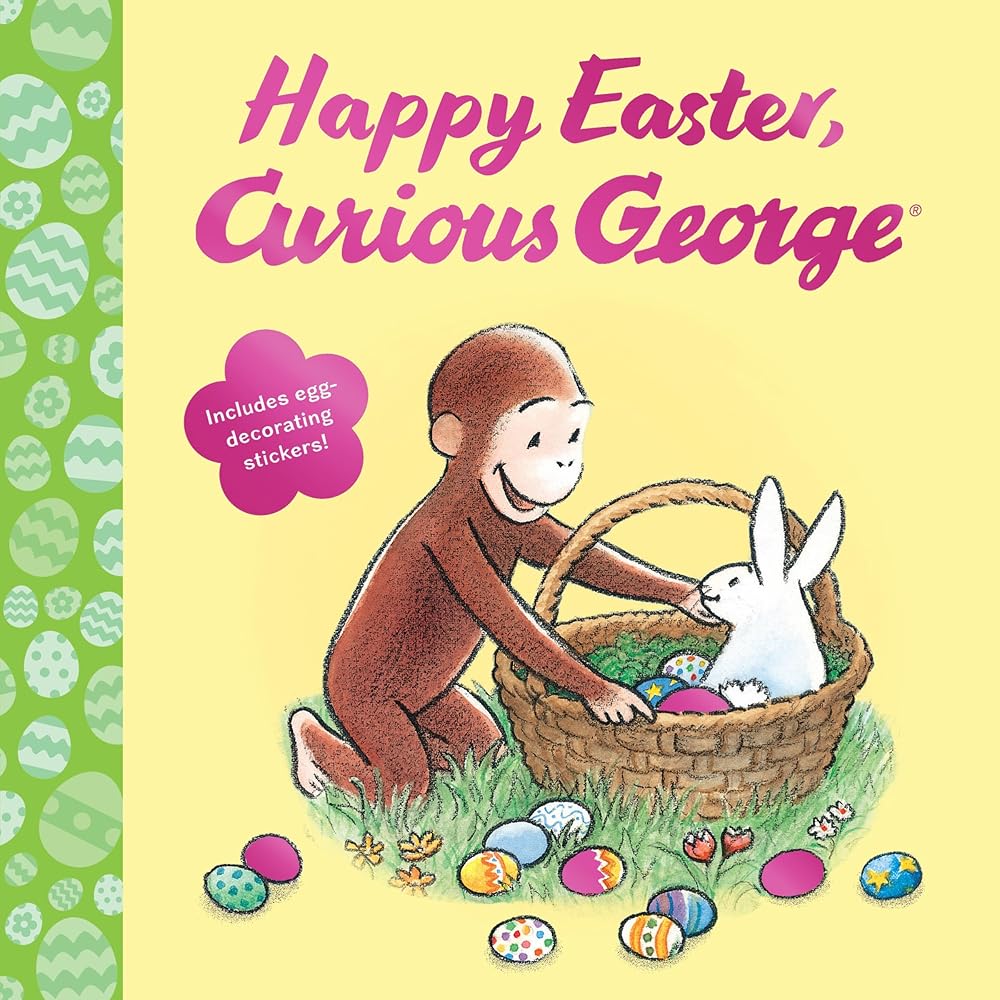 Happy Easter, Curious George: Includes Egg-Decorating Stickers for Interactive Fun cover image