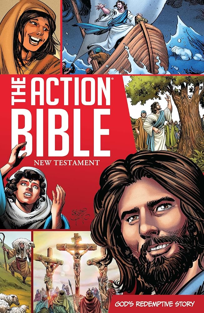 The Action Bible New Testament: God's Redemptive Story (Action Bible Series) cover image