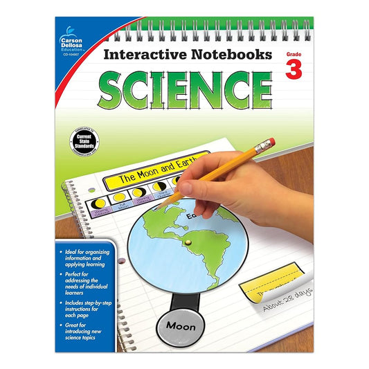 Carson Dellosa | Science Interactive Notebook | 3rd Grade, 96pgs (Interactive Notebooks) cover image