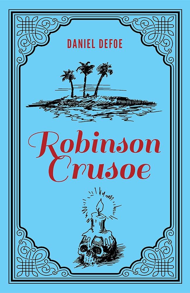 Robinson Crusoe Daniel Defoe Classic Novel, (Deserted Island Shipwreck Tale, Required Literature), Ribbon Page Marker, Perfect for Gifting cover image