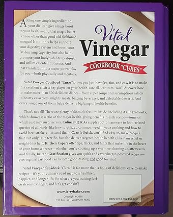 Vital Vinegar Cookbook "Cures" 500+ Healing Recipes for a Happier, Healthier You!