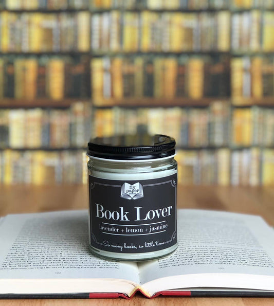 Book Lover 9oz Literary Glass Candle - the G.O.A.T. seller!
