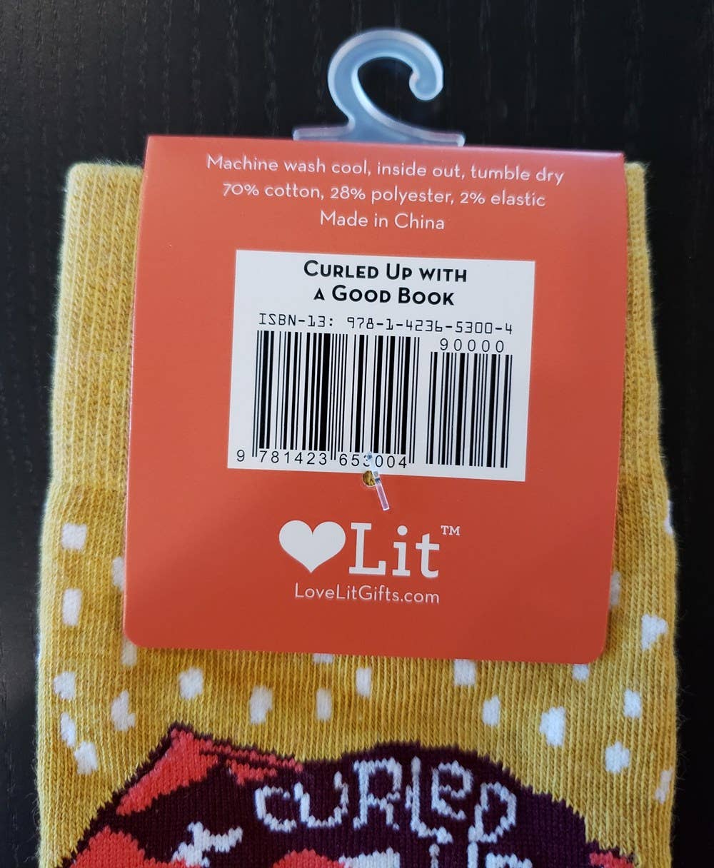 Curled Up With a Good Book Socks (LoveLit Book Theme)