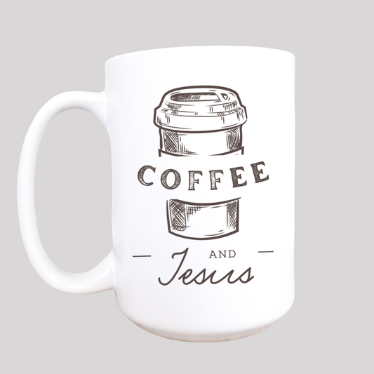 Coffee and Jesus mug, Christian mug, Christian gift, mug