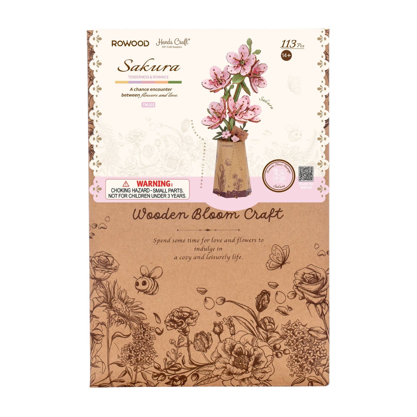 3D Wooden Flower Puzzles: Sakura