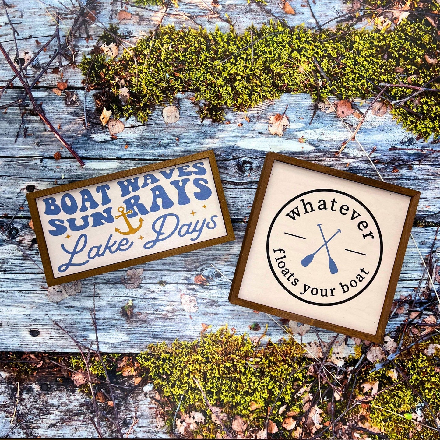 Lake Life Sign With Paddles - Summer Decor
