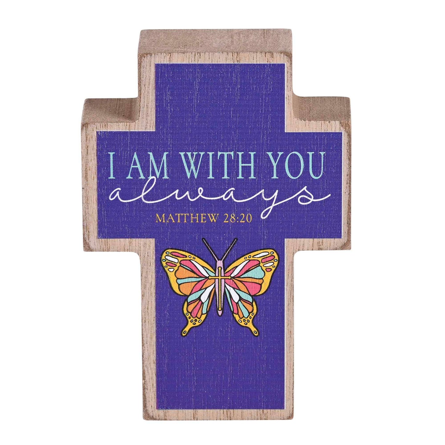 Tabletop Cross I Am With You Always 3x4