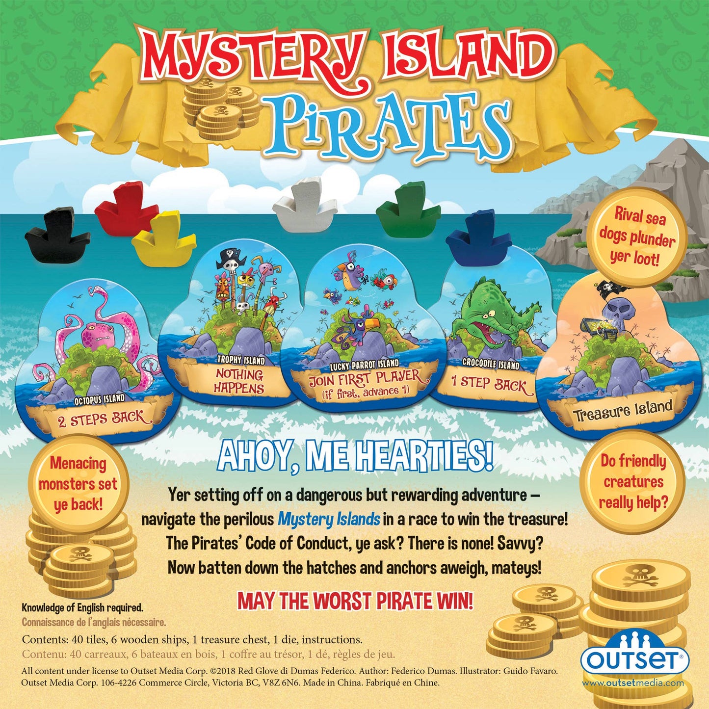 Mystery Island Pirates Game 🏴 ☠️ (Tile Game - Ages 5+)