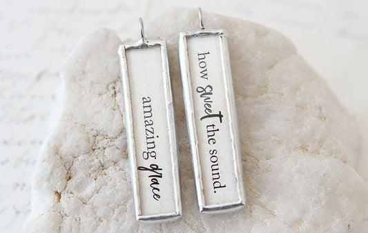 Amazing Grace Long Soldered Art Charm