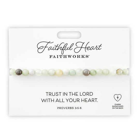 Stone Bracelet - Faithul Heart - Green