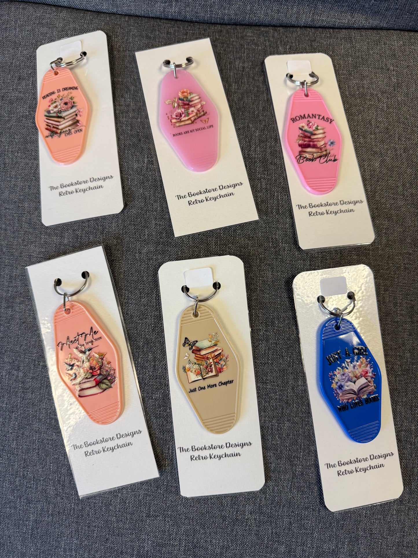 Retro Keychain by The Bookstore Designs