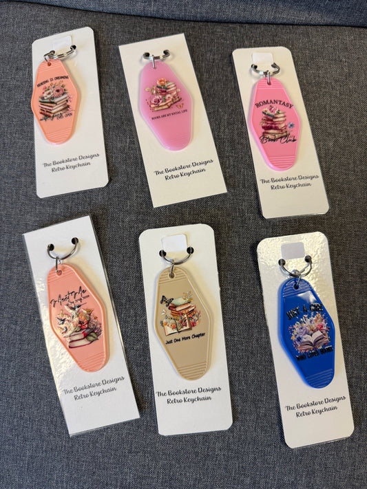 Retro Keychain by The Bookstore Designs