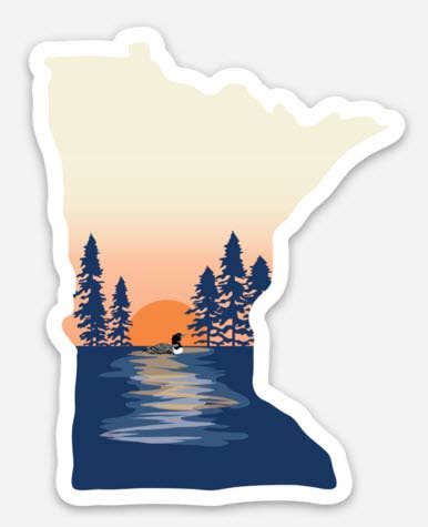Loon and Sunset Decal Sticker