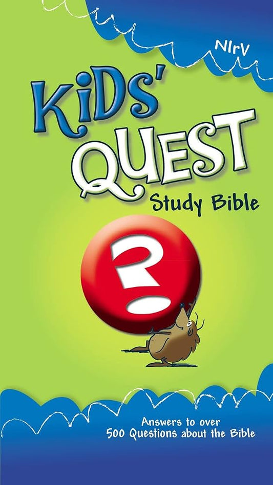 NIrV, Kids' Quest Study Bible, Hardcover: Real Questions, Real Answers (New International Readers Version) cover image