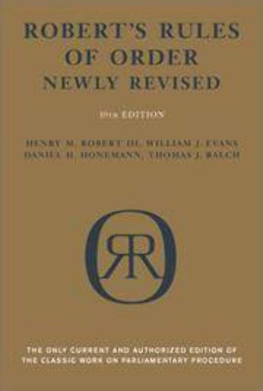 Robert's Rules of Order (Newly Revised, 10th Edition) cover image