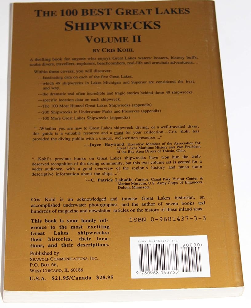 The 100 Best Great Lakes Shipwrecks Volume II (Second Edition) cover image