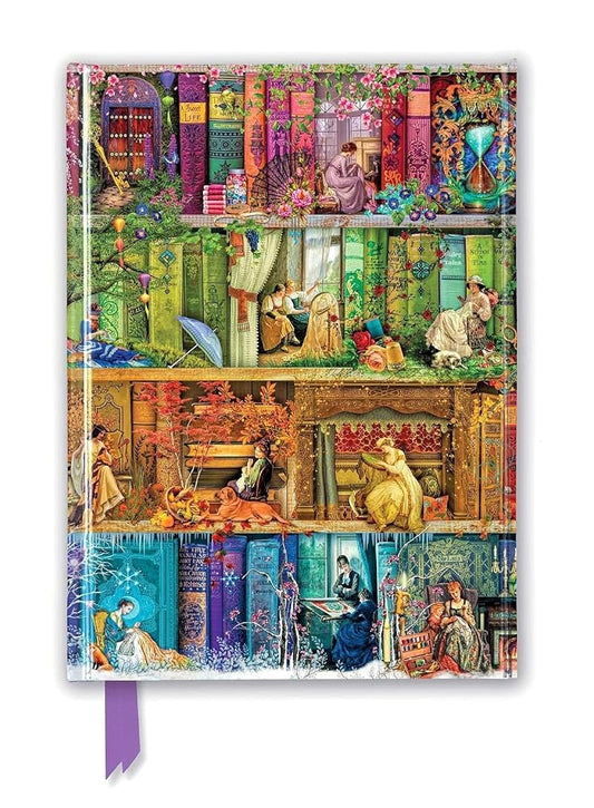 Aimee Stewart: A Stitch in Time Bookshelves (Foiled Journal) (Flame Tree Notebooks) cover image