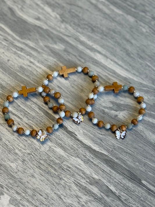 Faith & Transformation Bracelet  (Natural & Sky)