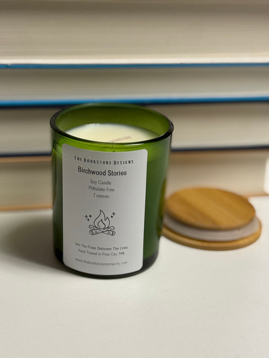 Soy Candle - Birchwood Stories - 7 ounces (Green)