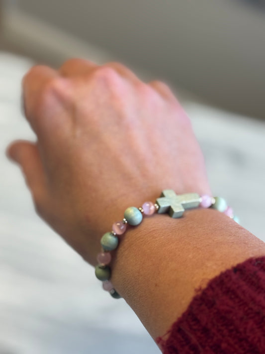 Faith & Transformation Bracelet (Blush & Sage)