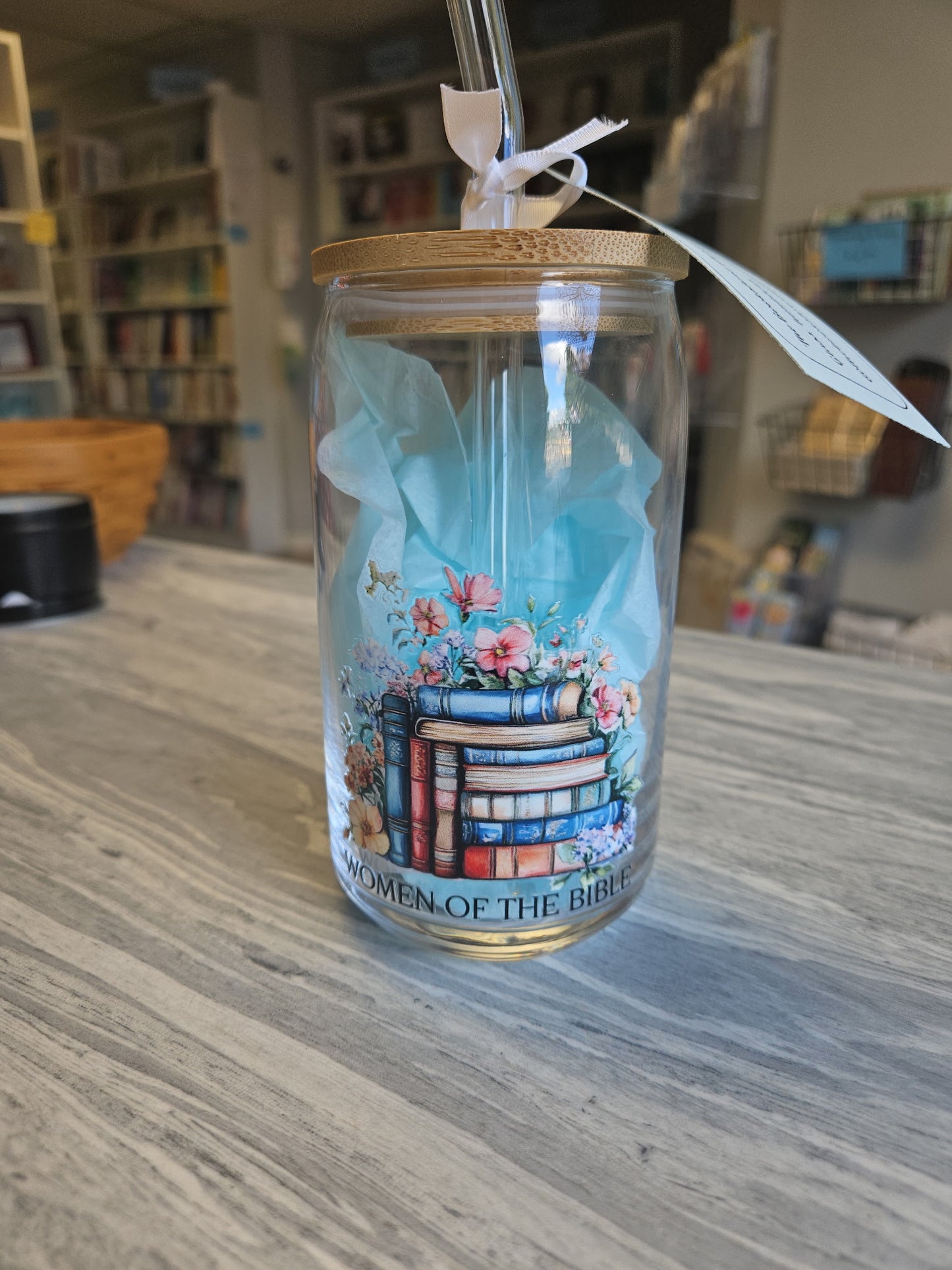 Glass Tumblers with Lids and Straws Small Decal