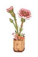 Pink Carnation - Wooden Bloom Craft